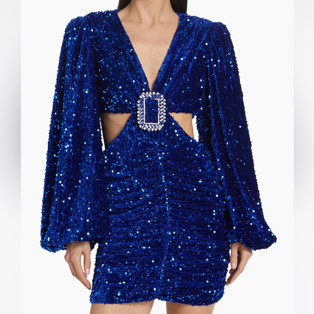 Revolve sequin buckle mini dress